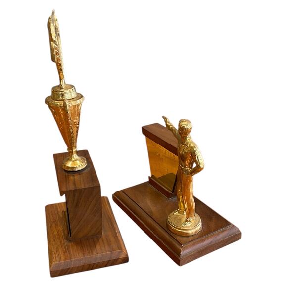 Vintage 1964 Old Trails CF Pistol Shooting Trophies Revolver Figure Trophy - Picture 6 of 9